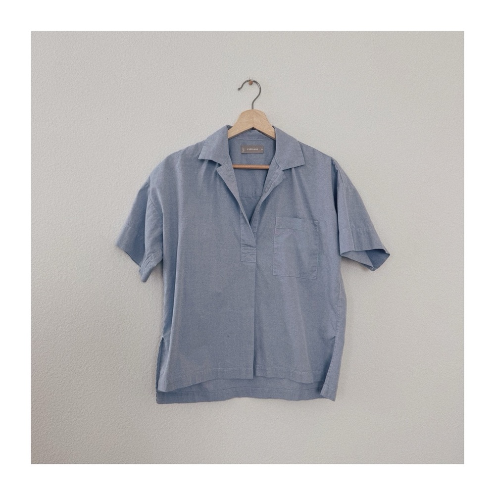 everlane the cotton short sleeve popover top